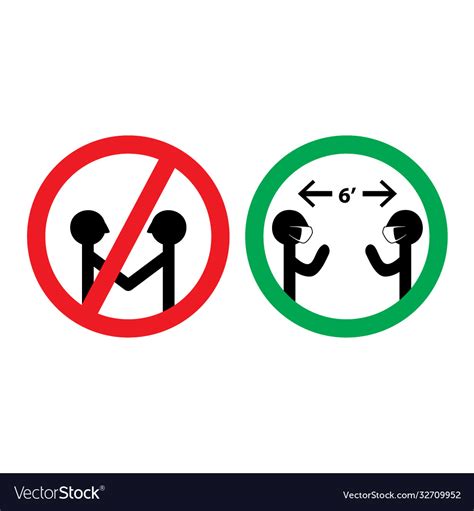 Maintain Social Distancing 6 Feet And Wear Mask Vector Image