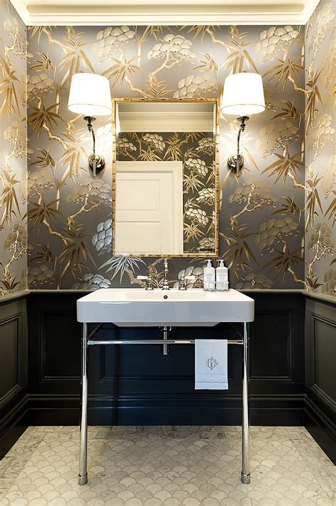 So personally, i wouldn't want to use grasscloth in a bathroom where it would be near the toilet (gross!) unless it was just on the upper half of the wall. 20 Gorgeous Wallpaper Ideas for Your Powder Room