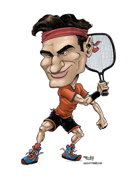 Roger Federer In Color Drawing By Mike Scott Fine Art America