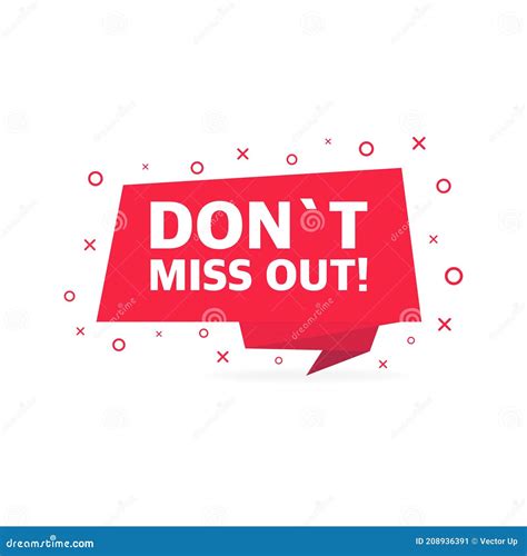 Dont Miss Out Red Banner on White Background. Stock Vector