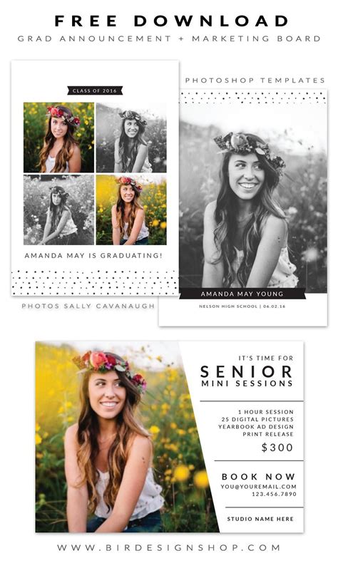 Free Grad Announcement And Marketing Board Photoshop Templates For