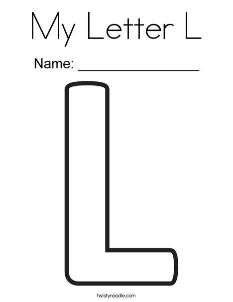 My Letter L Coloring Page Twisty Noodle Letter L Worksheets Alphabet