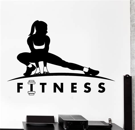 Wall Vinyl Decal Fitness Girl Sport Gym Bodybuildng Home Interior Decor