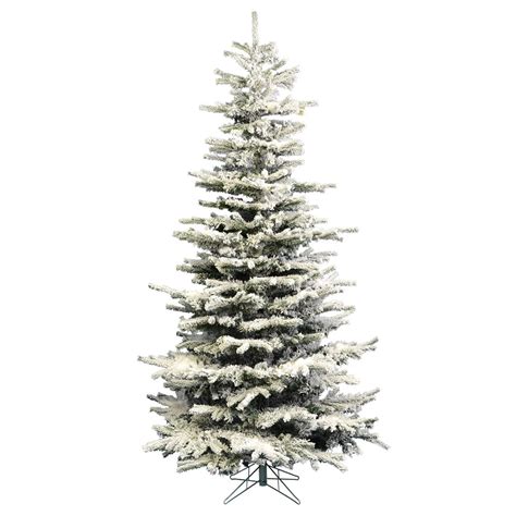 Vickerman Unlit 65 Flocked Slim Artificial Christmas Tree Sierra
