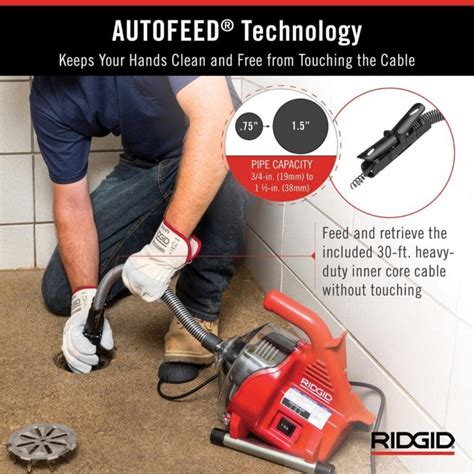 Ridgid Powerclear Volt Drain Cleaning Snake Auger Machine For