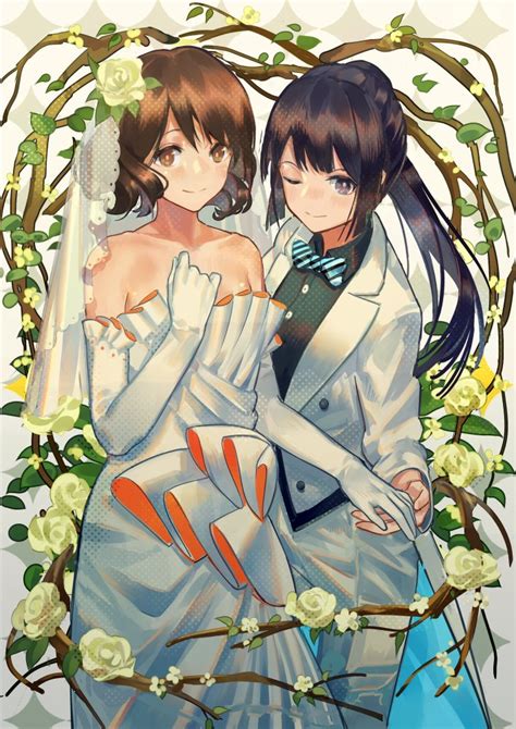 Norizc Kousaka Reina Oumae Kumiko Hibike Euphonium 10s 2girls Bare Shoulders Black Hair