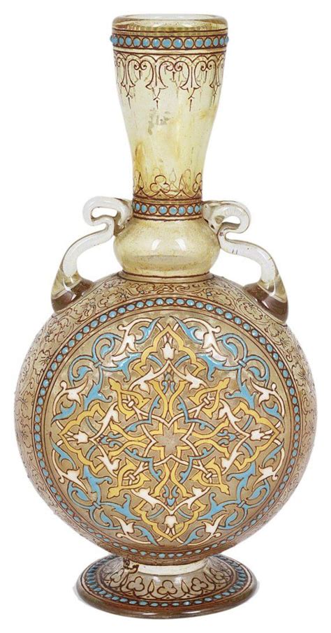 A French Enamelled Glass Mamluk Style Flask Philippe Joseph Brocard Paris Circa 1880