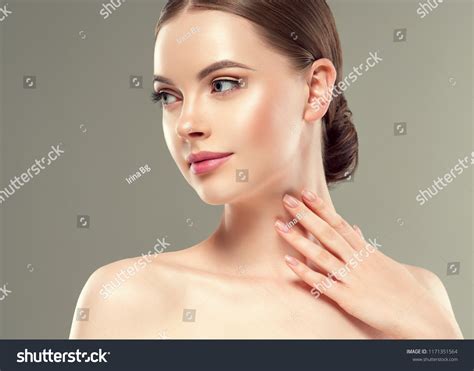 Beautiful Woman Face Lips Nose Closeup Stock Photo Edit Now 1171351564