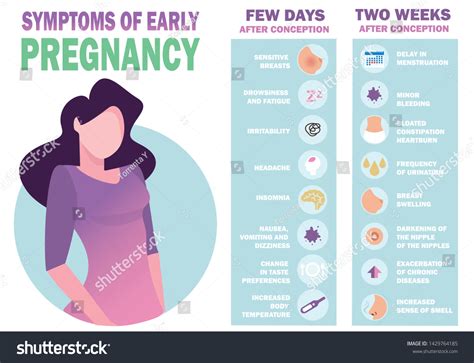 Symptoms Early Pregnancy Detailed Vector Infographic Vector De Stock