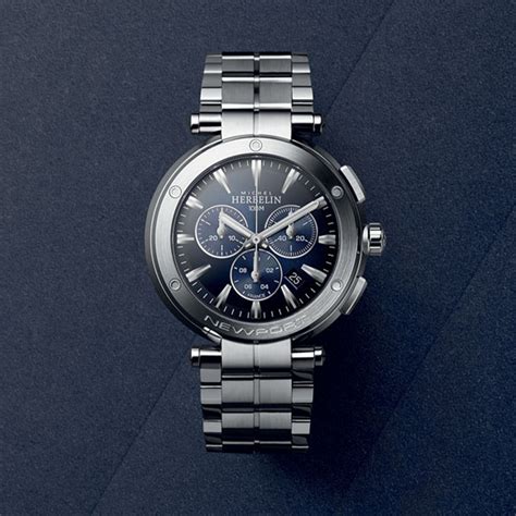 michel herbelin newport chronograph bracelet watch 37688 b35