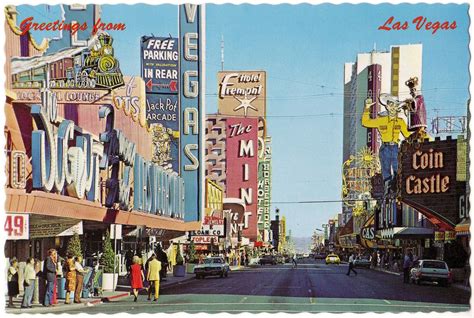 Early 1970s Fremont Street Postcard Las Vegas Photos Las Vegas Love