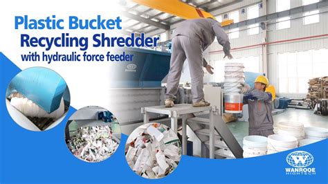 Kg H Waste Plastic Barrel Shredder Machine Plastic Bucket Drum Crusher With Press Arm