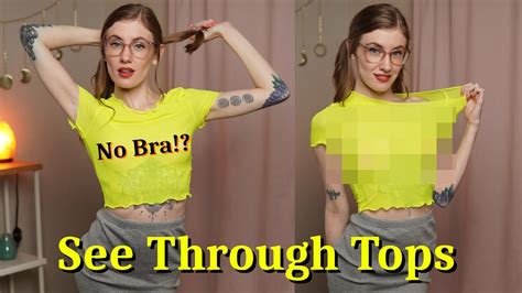 SEE THROUGH Tops With NO BRA Mesh Try On Haul YouTube