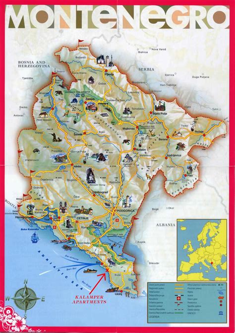Montenegro Tourist Map Mappery With Images Montenegro Travel