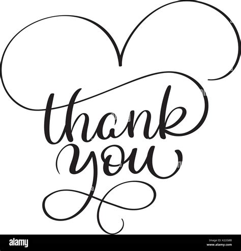 Thank You Text On White Background Hand Drawn Calligraphy Lettering