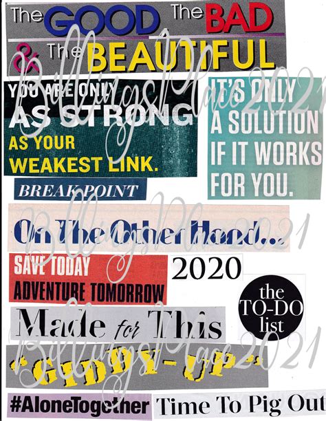 Digital Download Magazine Cutouts Vision Board Phrases Etsy