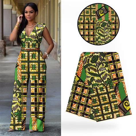 Green New Designs Ankara African Batik Wax Fabricankara Fabric African