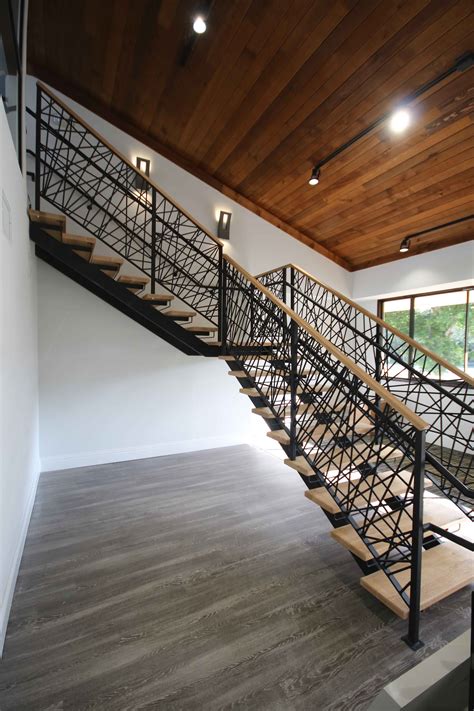 Metal Floating Stairs And Straight Stair Photo Gallery Acadia Stairs