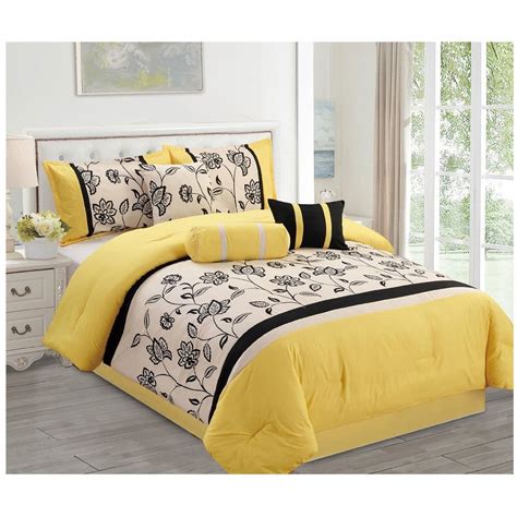 Dollzis Black And Yellow Queen Bedding