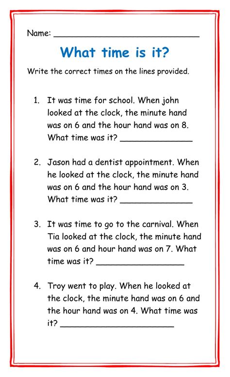 Elapsed Time Worksheets Word Problems Printable Word Searches