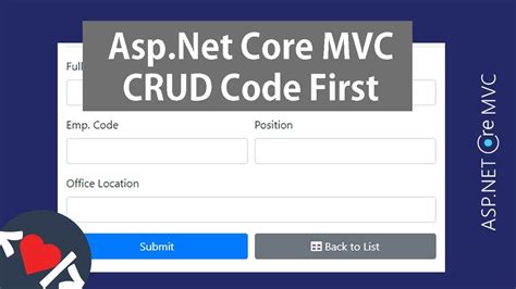 Asp Net Core Mvc Web App Crud With Ef Core Youtube