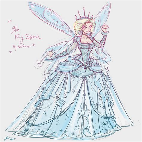 Blue Fairy Sketch By Noflutter On Deviantart