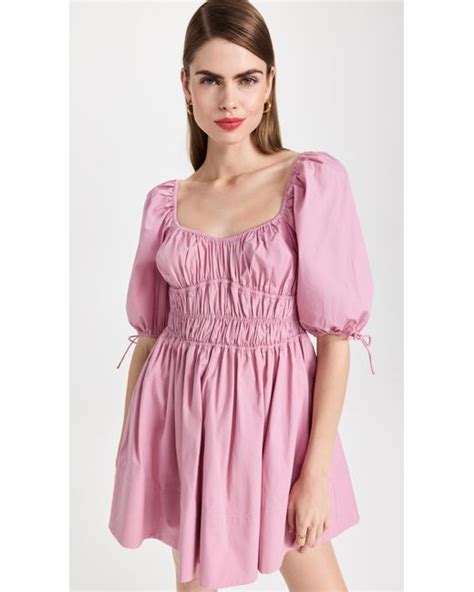 Staud Mini Faye Dress In Pink Lyst