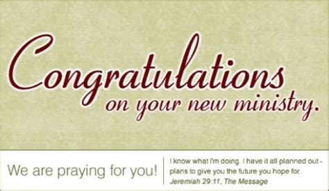 Free Congratulations New Ministry Ecard Email Free Personalized