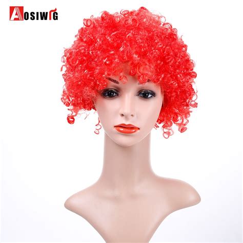 red afro kinky curly wigs high temperature fiber synthetic wig for women christmas party cosplay