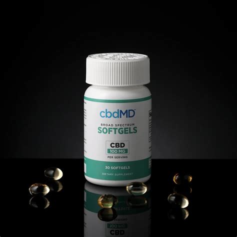 Cbdmd Cbd Oil Softgels 100mg Broad Spectrum Thc Free 30ct 3000mg