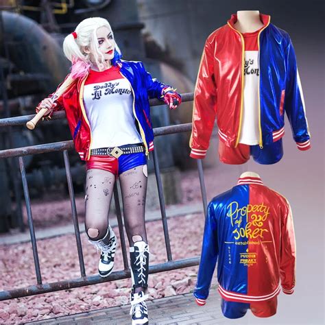 Anime Suicide Squad Harley Quinn Female Clown Cosplay Costume Halloween