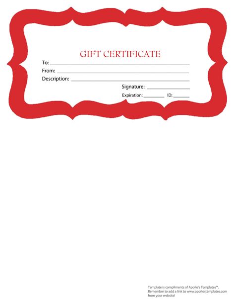 Printable Gift Certificates Templates Free