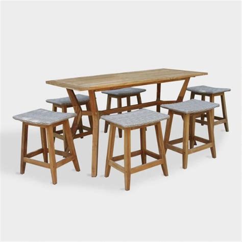 teak wood nash outdoor counter height dining collection