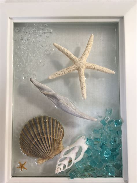 Love This Beachy Shadow Box Seashell Crafts Seashell Projects