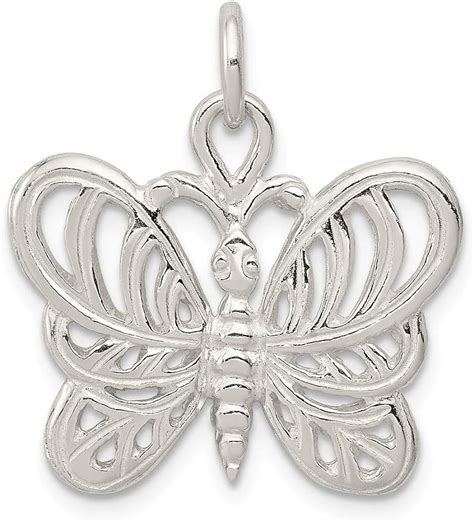 Sterling Silver Polished Butterfly Charm Qc8587 Jewelry