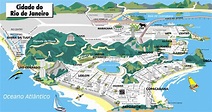 Grande mapa panorámico turístico de Río de Janeiro | Rio de Janeiro ...