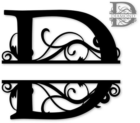 D Split Monogram Cricut Monogram Free Monogram Fonts Monogram Fonts