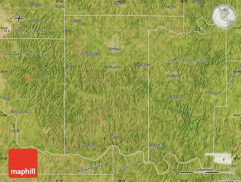 Satellite Map Of Pottawatomie County