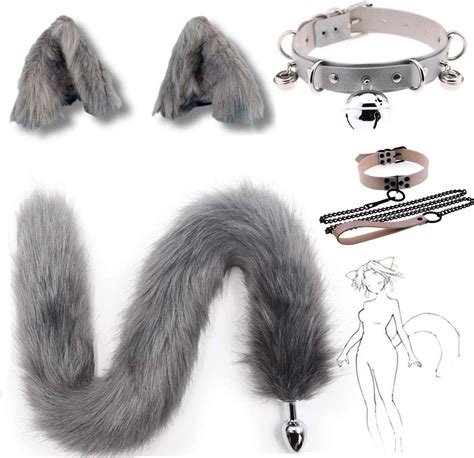 Huateus Cat Ears And Tail Set Cat Ear Clips And Long Tail