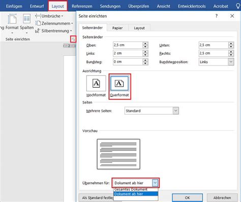 Word Hochformat Und Querformat Pcs Campus