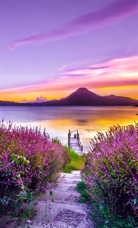 1280x2120 Volcano Sunset Flower Purple Dreamy Landscape 4k 5k Iphone 6