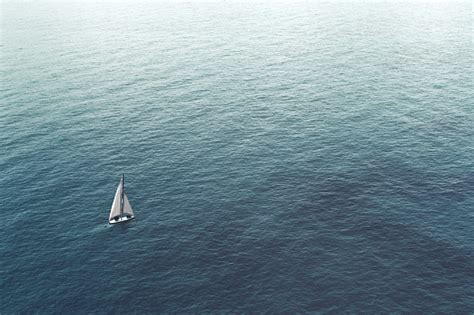 Sailboat Challenge The Sea Aerial View Stock Photo Download Image Now
