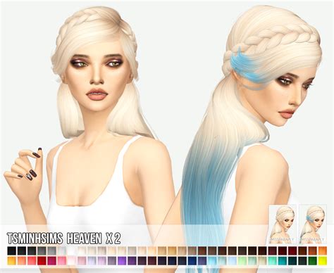 Sims 4 Hairs Miss Paraply Tsminh`s Heaven Hair Retextured