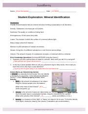 Individuals are now accustomed to using the. Mineral_Identification_SE_Key.pdf - Student Exploration Mineral ID Answer Key Vocabulary crystal ...