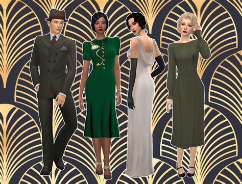 Decades Lookbook The 1930s Sims 4 Clothing Sims 4 Decades
