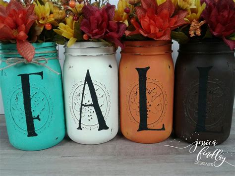 Fall Mason Jars With Flowers Such A Fun And Easy Craft Using Chalk