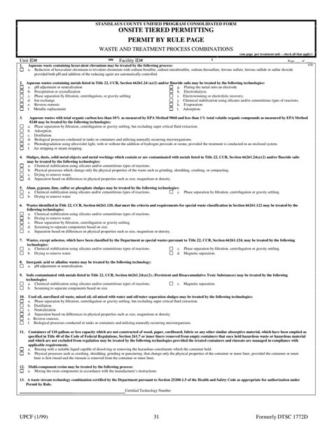 Stanislaus County California Permit By Rule Page Onsite Tiered