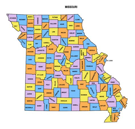 Missouri County Map Editable And Printable State County Maps