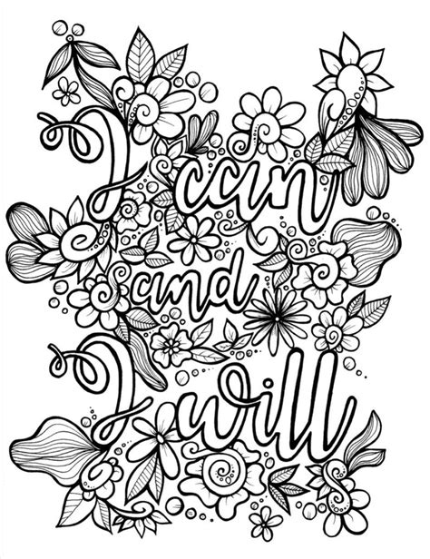 Jennifer stay coloring page information click below for more information about our coloring pages such as: Lettering I can and I will PDF Coloring page | Etsy