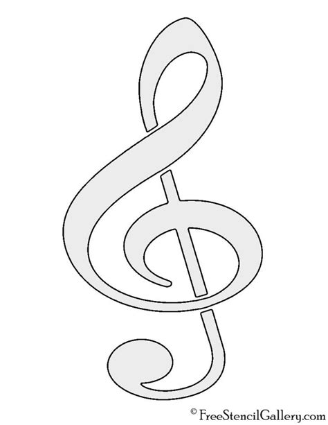 Treble Clef Stencil Free Stencil Gallery Free Clip Art Treble Clef